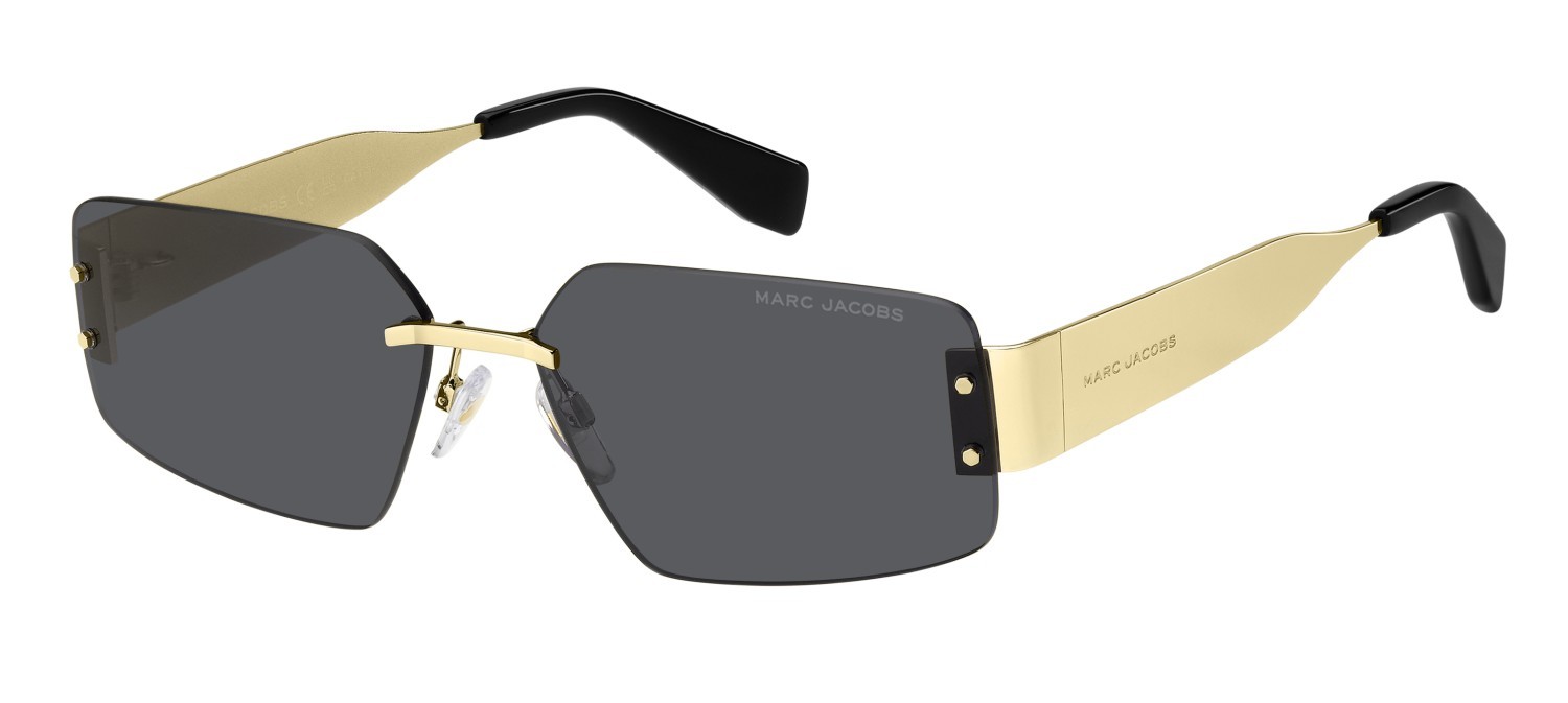 Occhiali da sole Marc Jacobs 875/S 208419 RHL IR colore gold black 2 forma rettangolare lenti grey