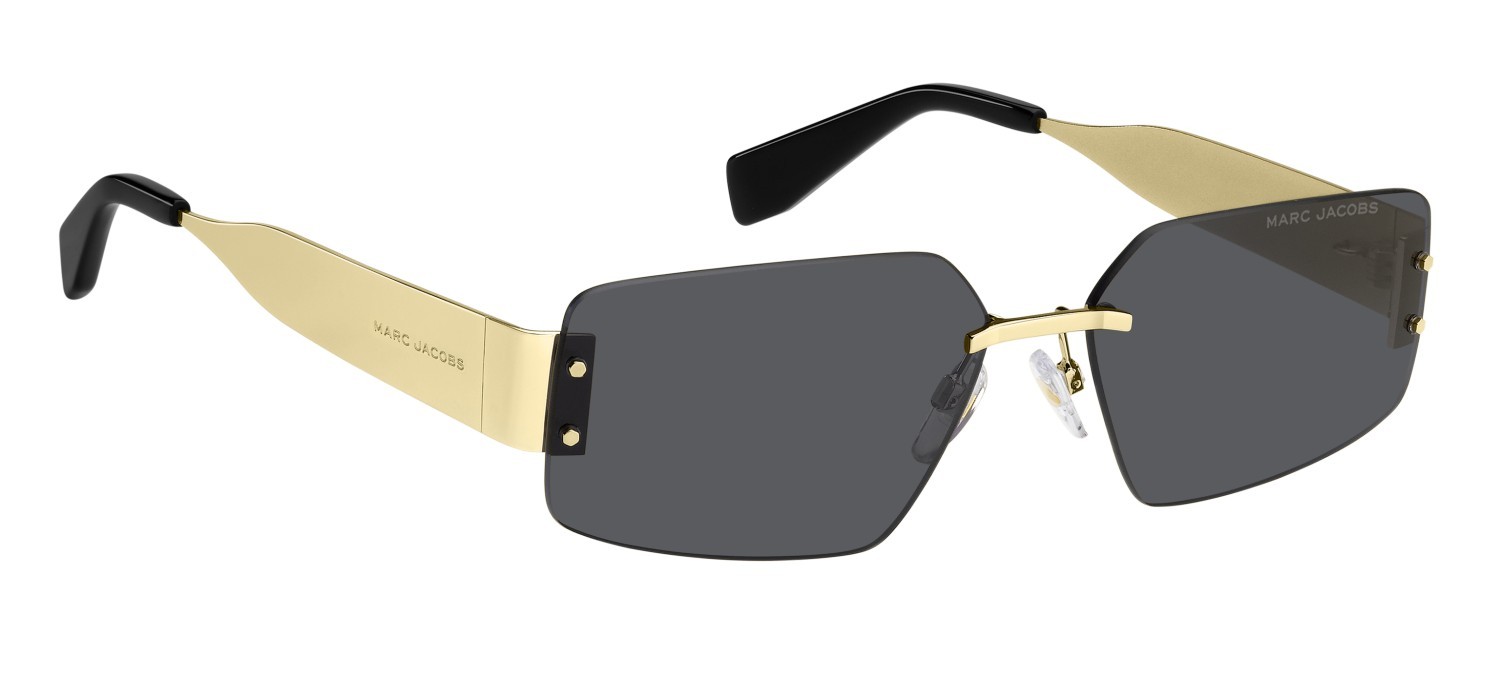 Occhiali da sole Marc Jacobs 875/S 208419 RHL IR colore gold black 2 forma rettangolare lenti grey
