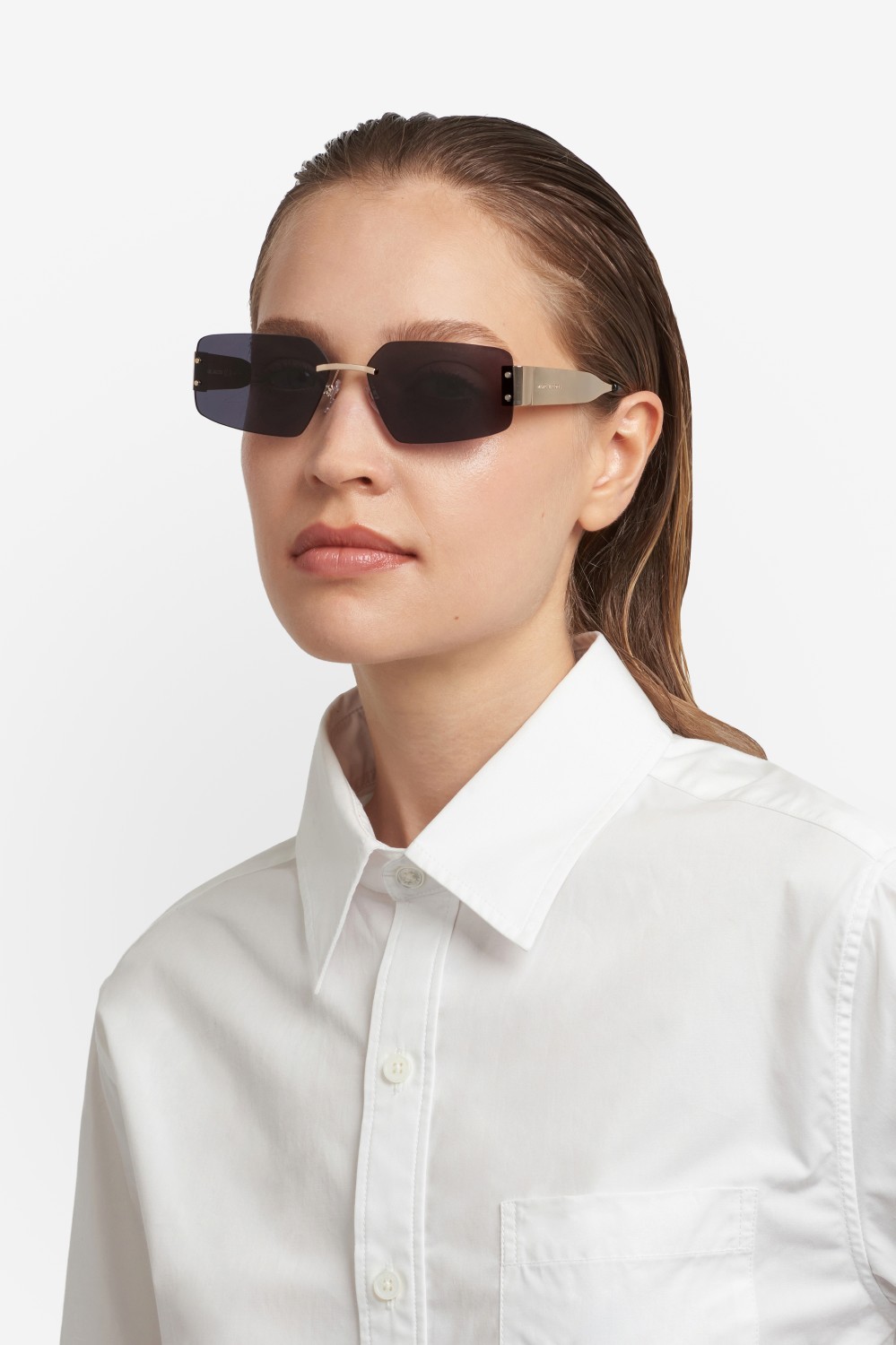 Occhiali da sole Marc Jacobs 875/S 208419 RHL IR colore gold black 2 forma rettangolare lenti grey