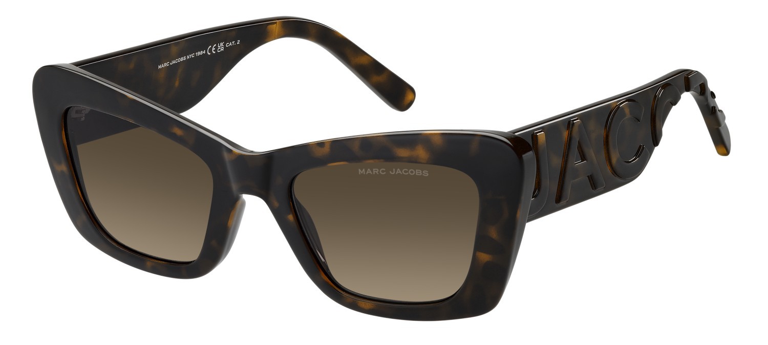 Occhiali da sole Marc Jacobs 864/S 208420 086 HA colore havana forma cat eye lenti brown shaded