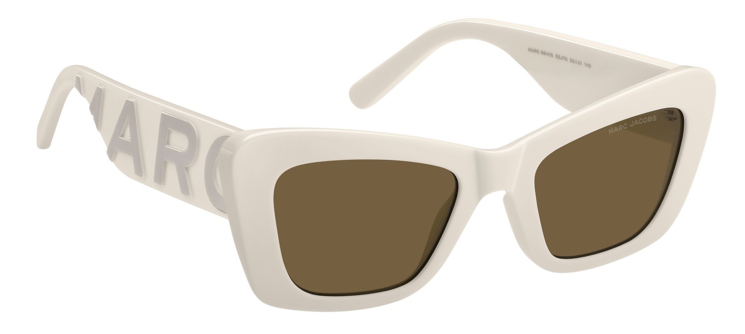 Sunglasses Marc Jacobs 864/S 208420 SZJ 70 color ivory shape cat eye lenses brown