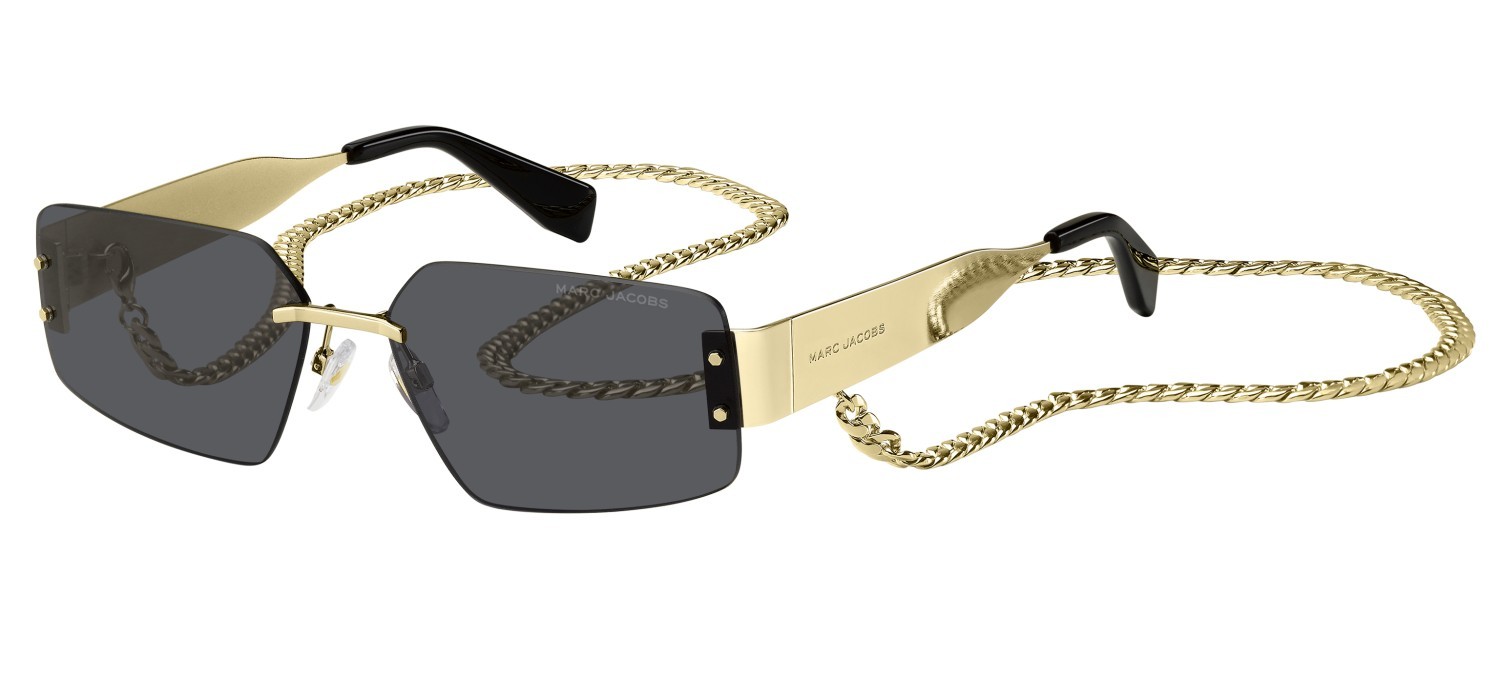 Occhiali da sole Marc Jacobs 875/N 208421 RHL IR colore gold black 2 forma rettangolare lenti grey