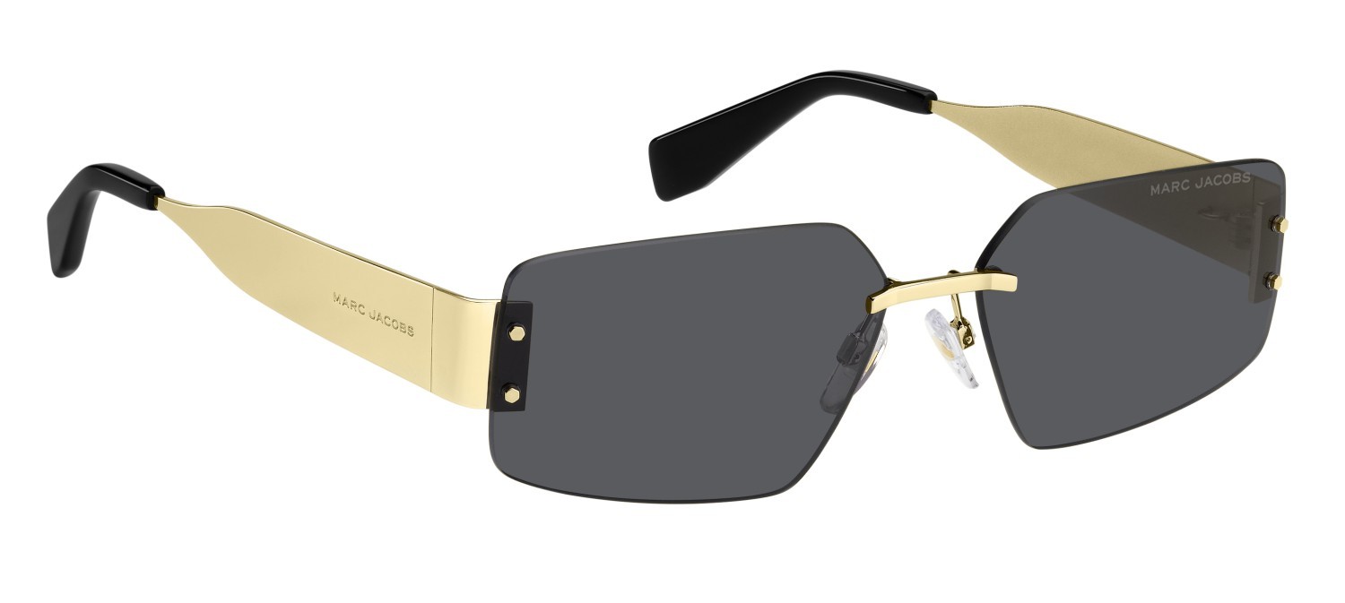 Occhiali da sole Marc Jacobs 875/N 208421 RHL IR colore gold black 2 forma rettangolare lenti grey