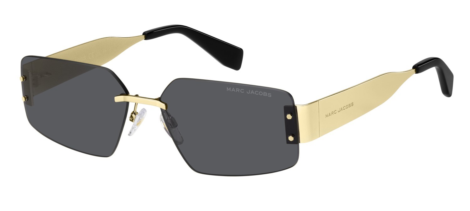 Occhiali da sole Marc Jacobs 875/N 208421 RHL IR colore gold black 2 forma rettangolare lenti grey