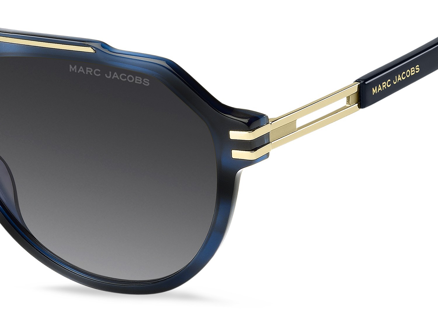Occhiali da sole Marc Jacobs 876/S 208422 38I 9O colore blue horn forma aviator lenti dark grey shaded