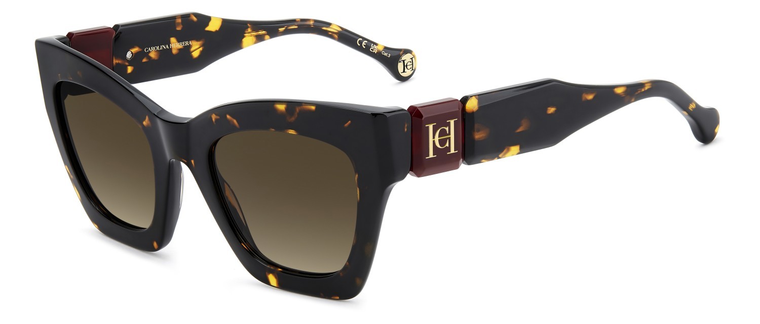 Occhiali da sole Carolina Herrera Her 0327/S 208423 086 HA colore havana forma cat eye lenti brown shaded