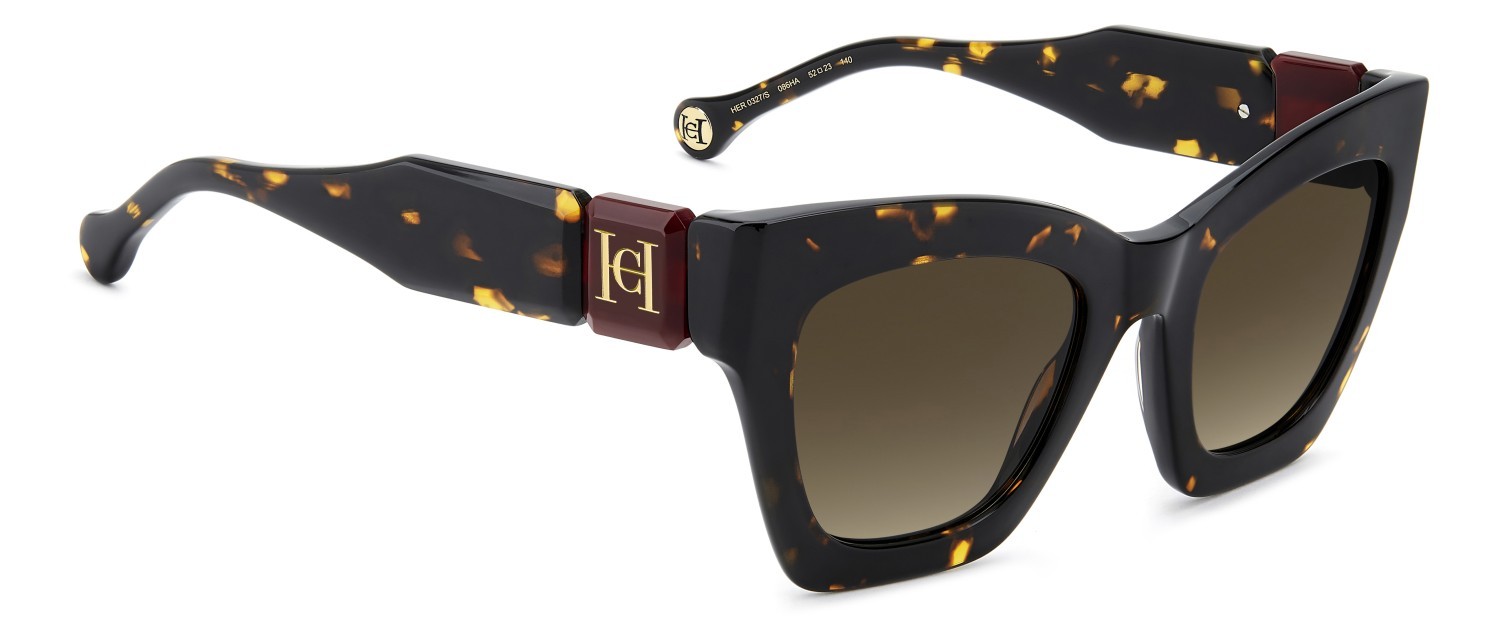 Occhiali da sole Carolina Herrera Her 0327/S 208423 086 HA colore havana forma cat eye lenti brown shaded