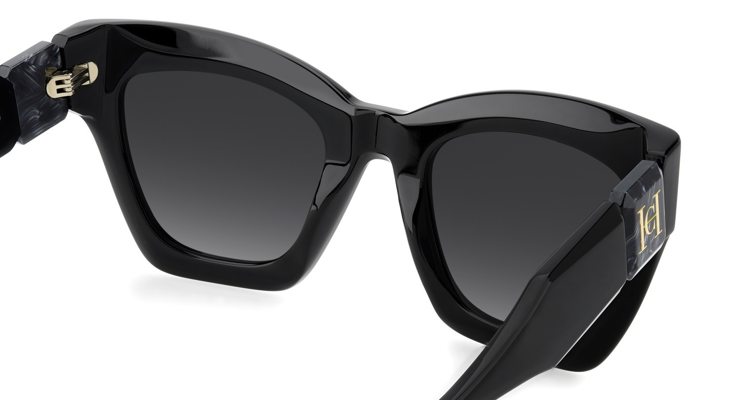 Occhiali da sole Carolina Herrera Her 0327/S 208423 807 9O colore black forma cat eye lenti dark grey shaded