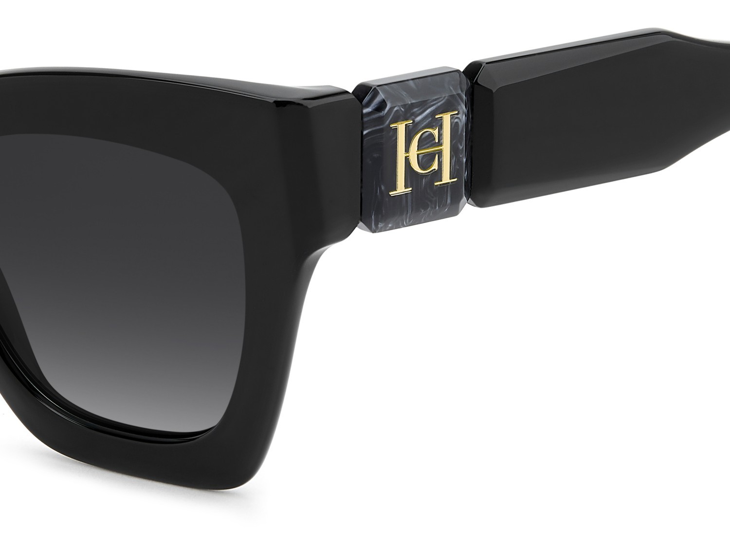 Occhiali da sole Carolina Herrera Her 0327/S 208423 807 9O colore black forma cat eye lenti dark grey shaded