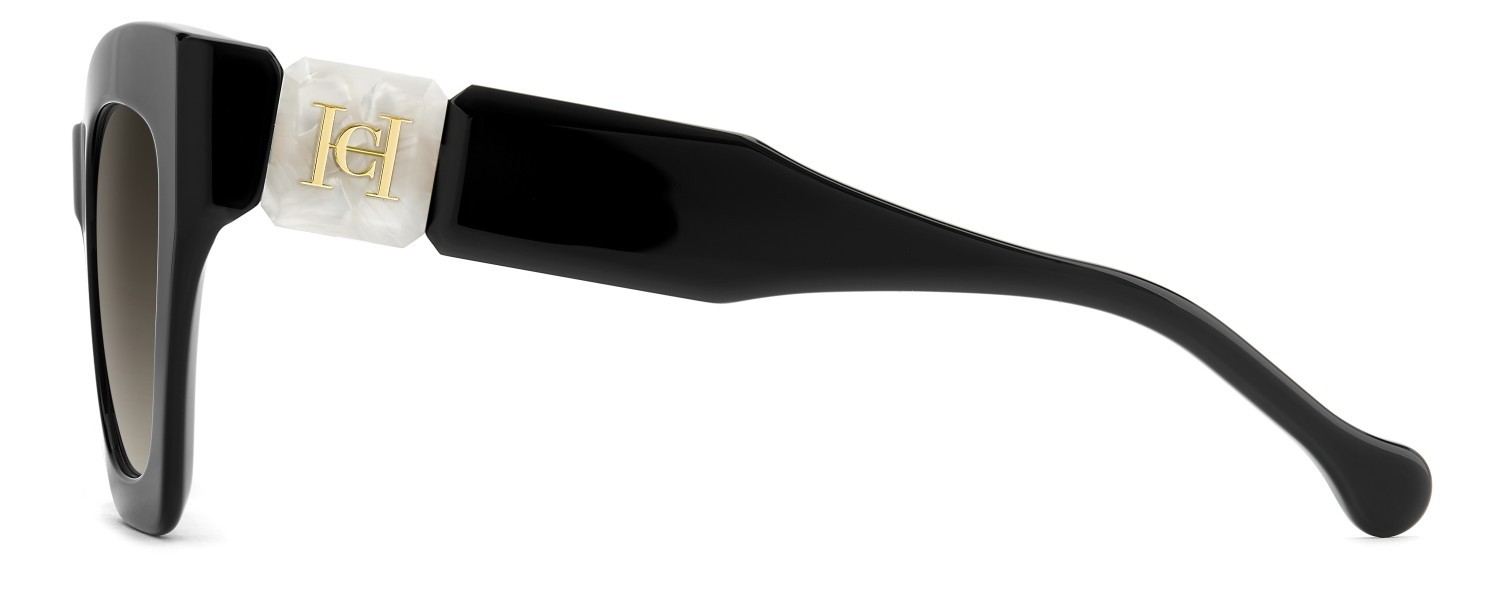 Sunglasses Carolina Herrera Her 0327/S 208423 GBY HA color black marble shape cat eye lenses brown shaded