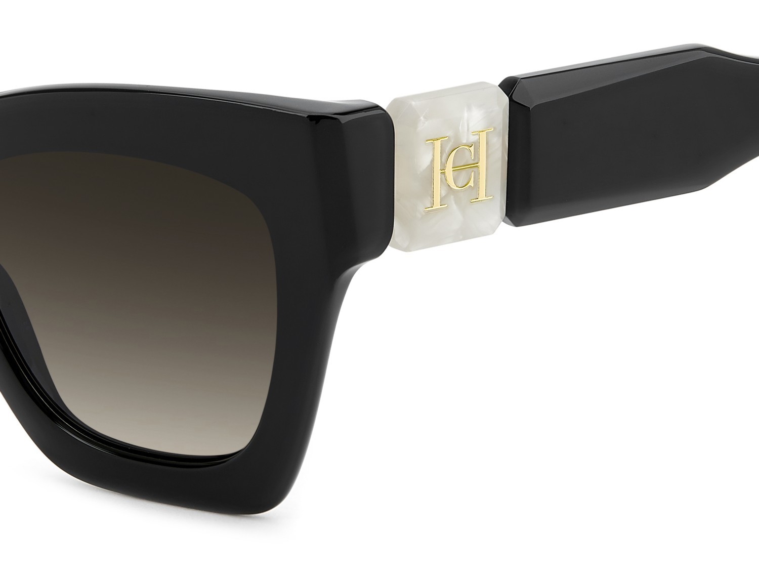 Sunglasses Carolina Herrera Her 0327/S 208423 GBY HA color black marble shape cat eye lenses brown shaded