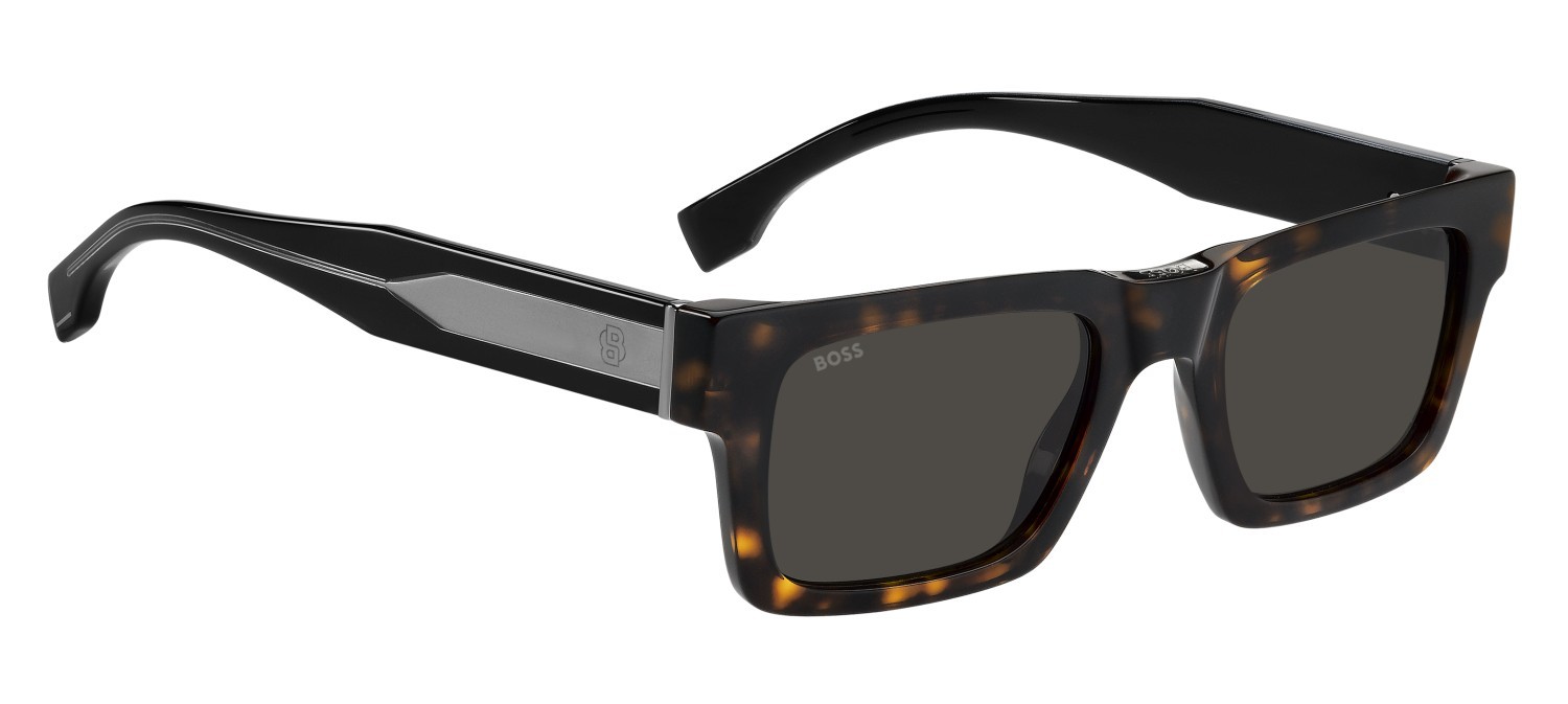 Occhiali da sole Hugo Boss 1855/S 208424 086 IR colore havana forma rettangolare lenti grey