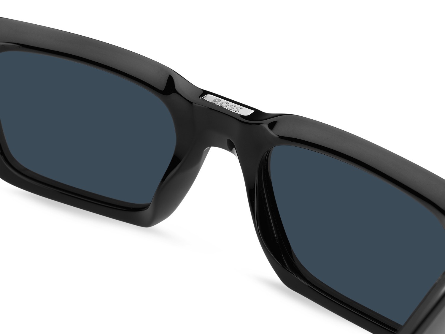 Occhiali da sole Hugo Boss 1855/S 208424 807 KU colore black forma rettangolare lenti blue