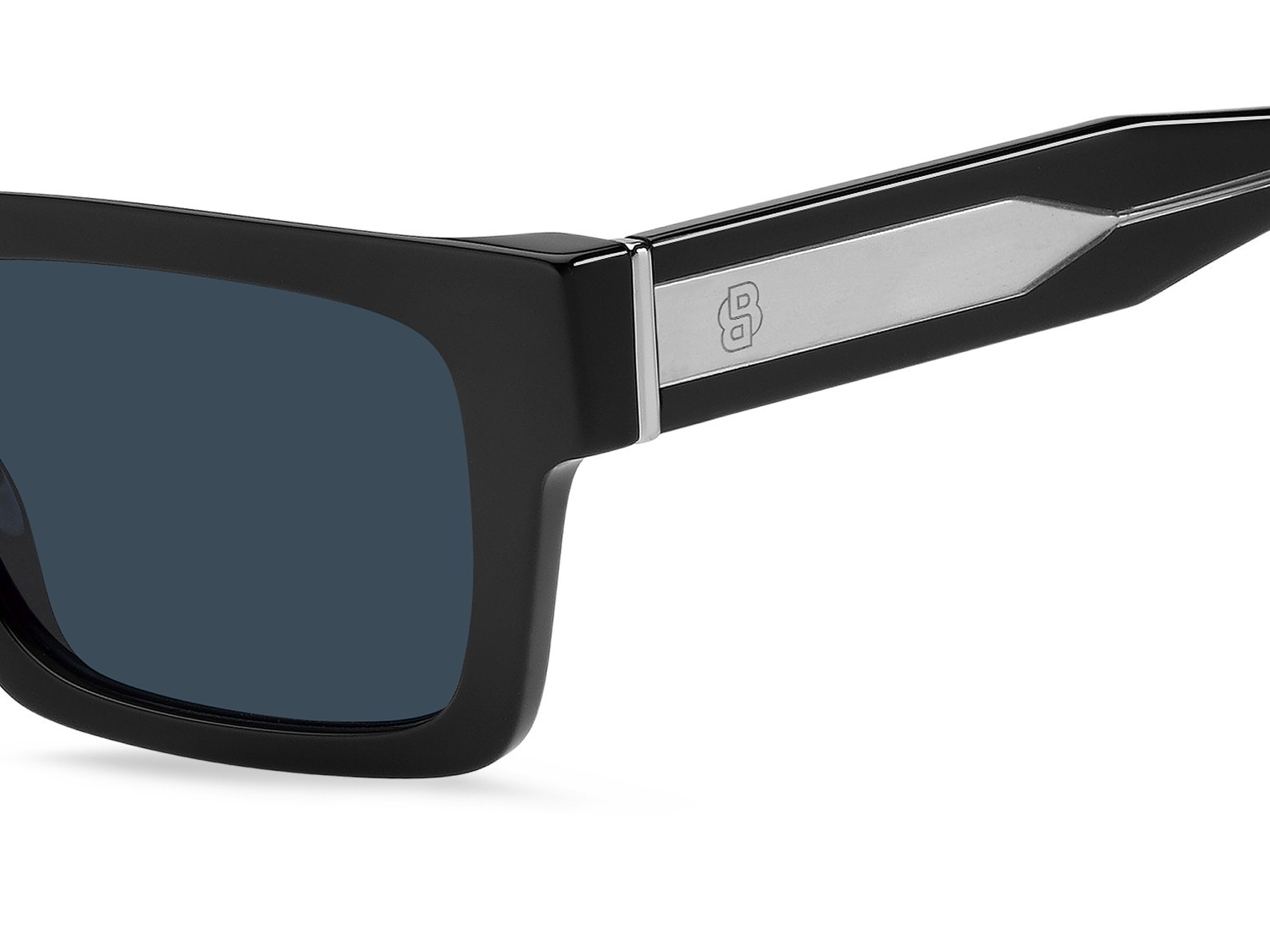Occhiali da sole Hugo Boss 1855/S 208424 807 KU colore black forma rettangolare lenti blue
