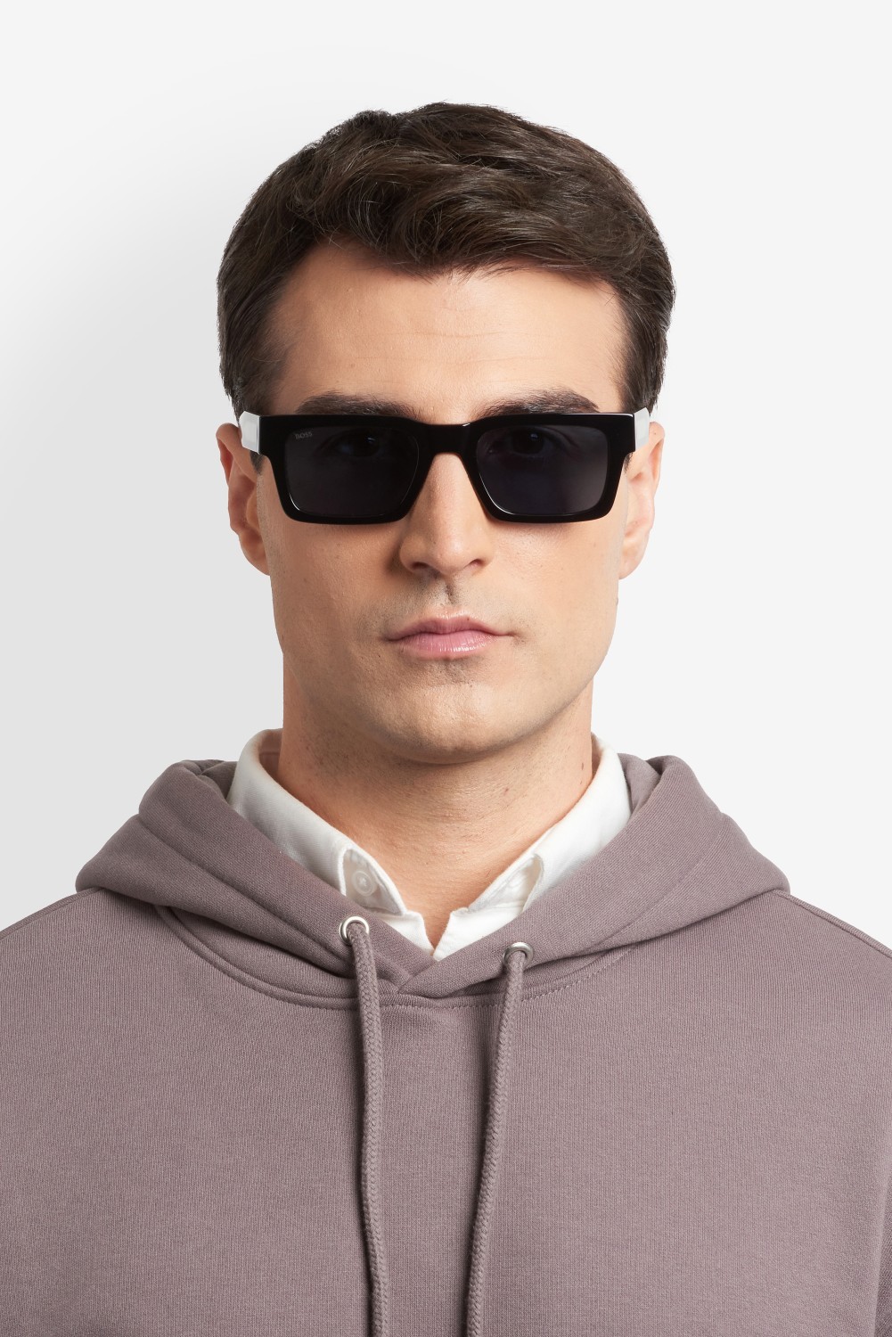 Occhiali da sole Hugo Boss 1855/S 208424 807 KU colore black forma rettangolare lenti blue