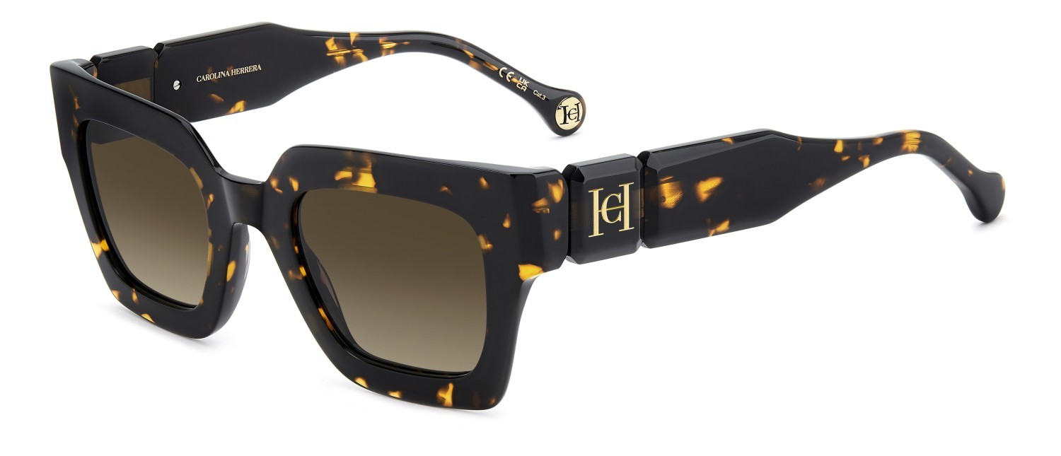 Occhiali da sole Carolina Herrera Her 0328/S 208425 086 HA colore havana forma quadrato lenti brown shaded
