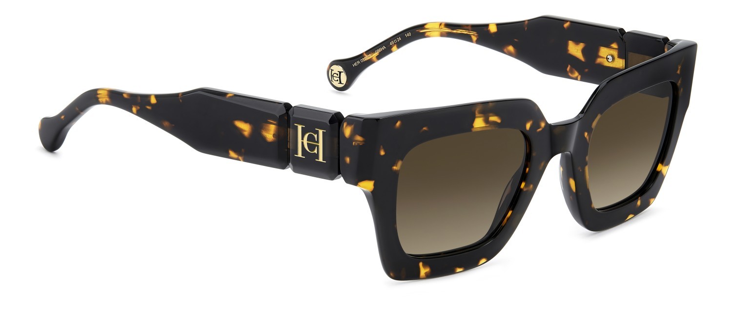 Occhiali da sole Carolina Herrera Her 0328/S 208425 086 HA colore havana forma quadrato lenti brown shaded