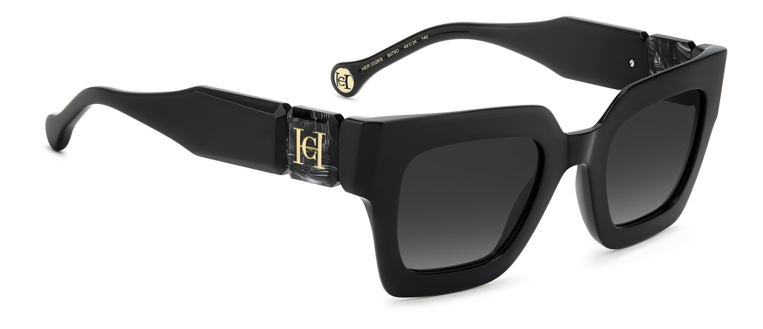 Occhiali da sole Carolina Herrera Her 0328/S 208425 807 9O colore black forma quadrato lenti dark grey shaded