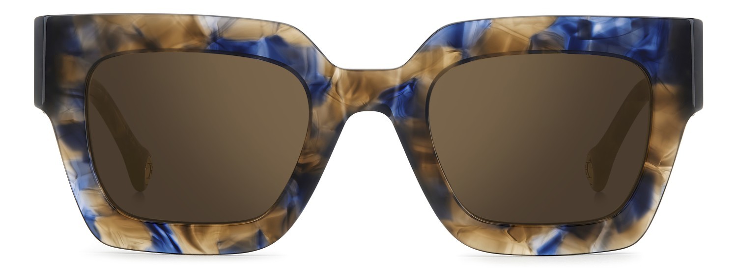 Occhiali da sole Carolina Herrera Her 0328/S 208425 JBW VP colore blue havana forma quadrato lenti gold mirror
