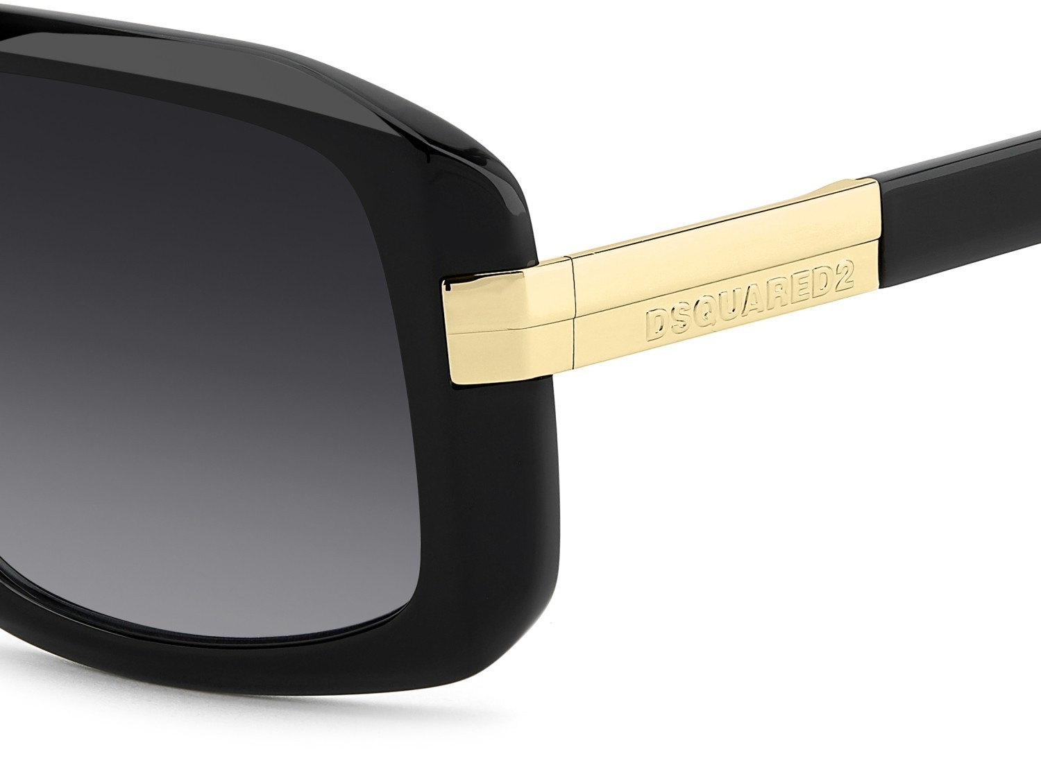 Occhiali da sole Dsquared2 D2 0178/S 208426 807 9O colore black forma rettangolare lenti dark grey shaded