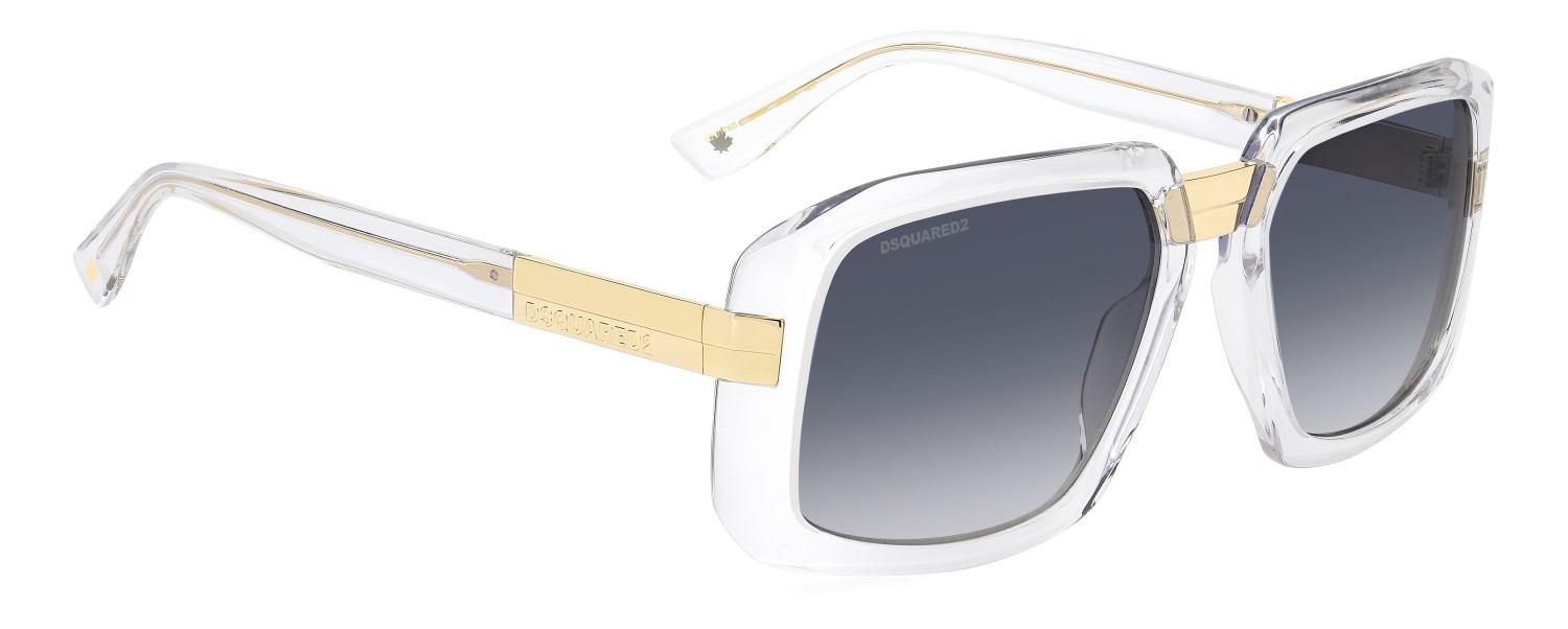 Occhiali da sole Dsquared2 D2 0178/S 208426 900 08 colore crystal forma rettangolare lenti dk blue shaded