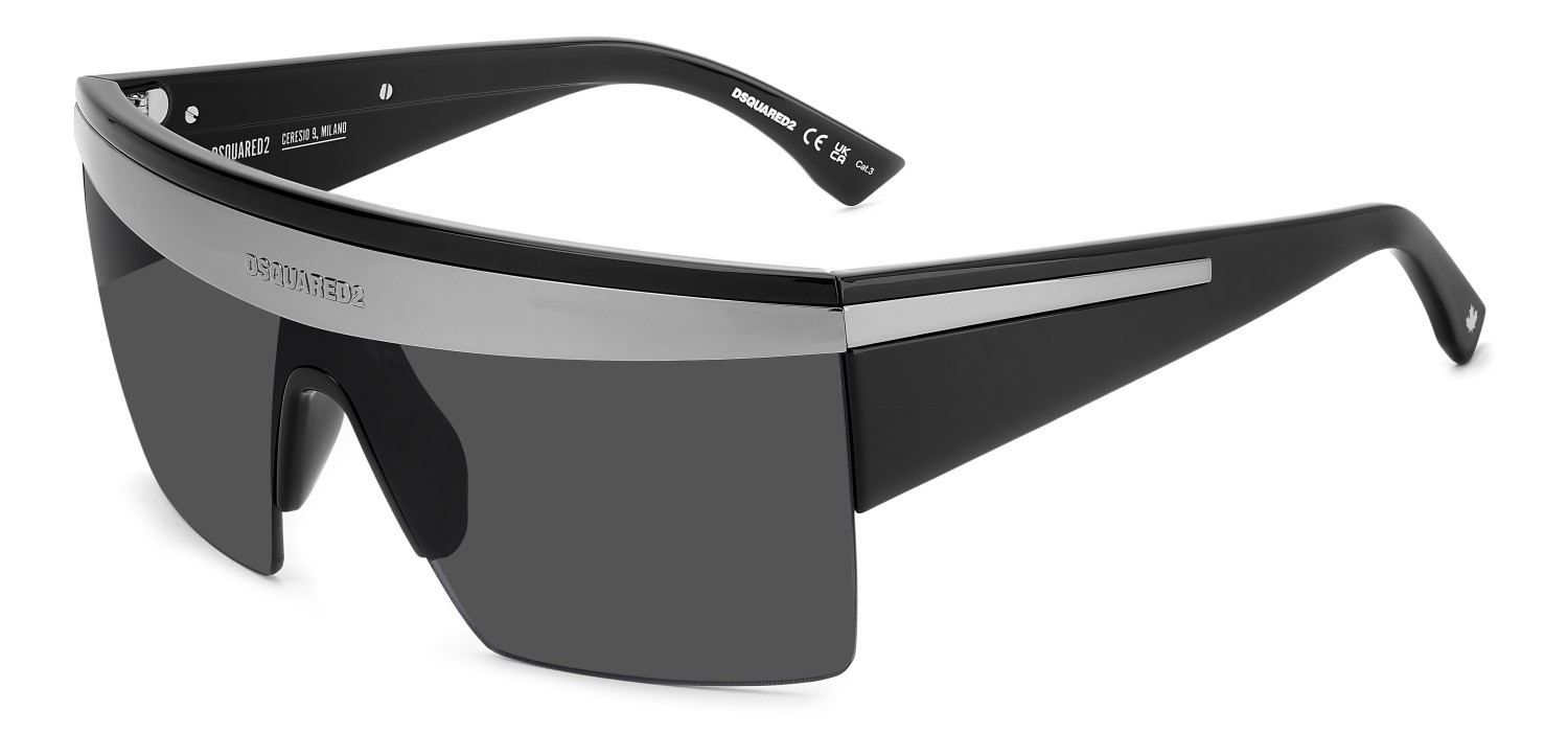 Occhiali da sole Dsquared2 D2 0188/S 208427 807 IR colore black forma mask lenti grey