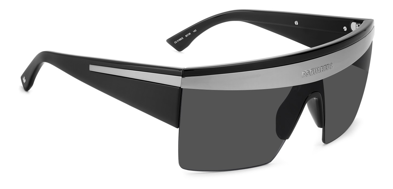 Occhiali da sole Dsquared2 D2 0188/S 208427 807 IR colore black forma mask lenti grey