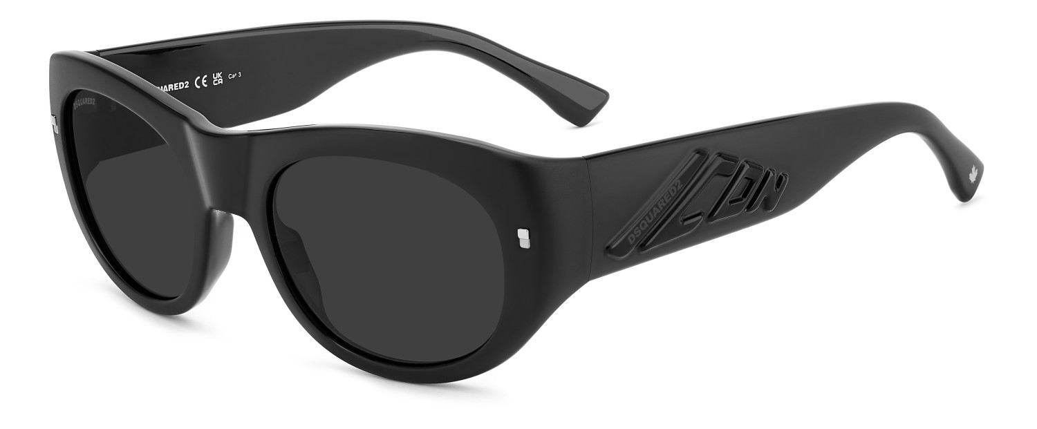 Occhiali da sole Dsquared2 Icon 0028/S 208429 003 IR colore matte black forma ovale lenti grey