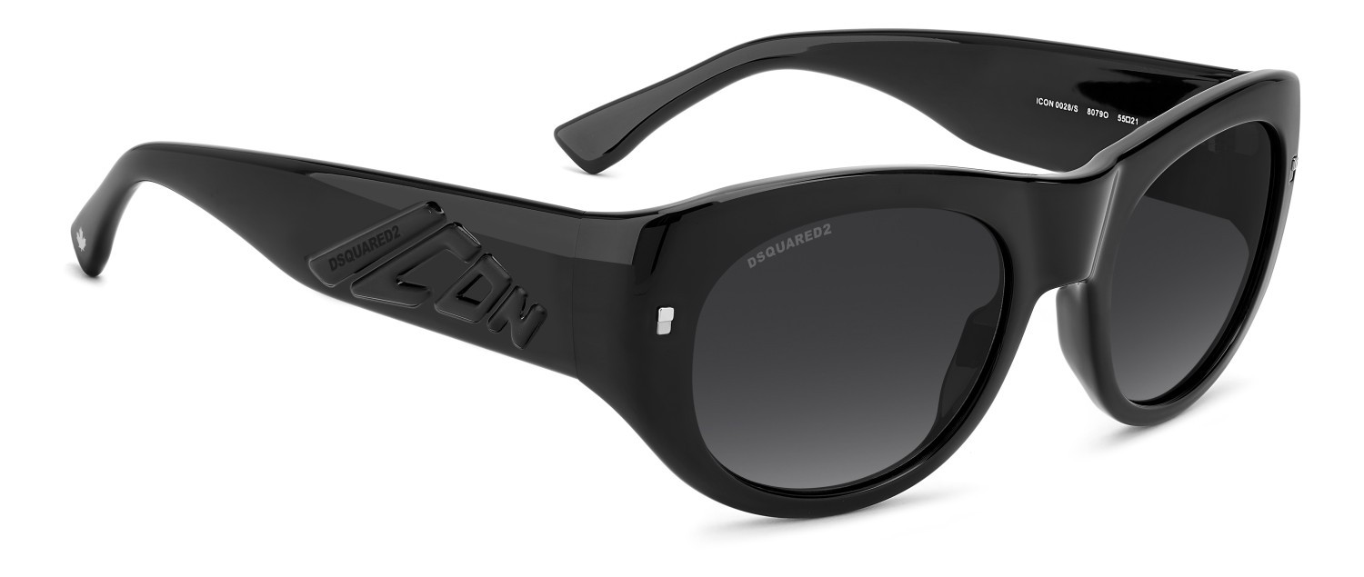 Occhiali da sole Dsquared2 Icon 0028/S 208429 807 9O colore black forma ovale lenti dark grey shaded