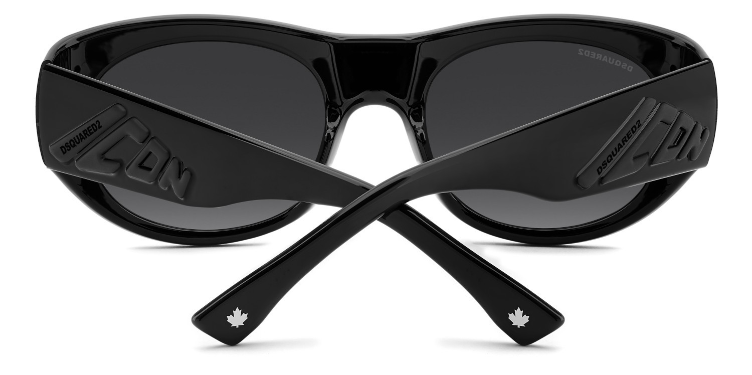 Occhiali da sole Dsquared2 Icon 0028/S 208429 807 9O colore black forma ovale lenti dark grey shaded
