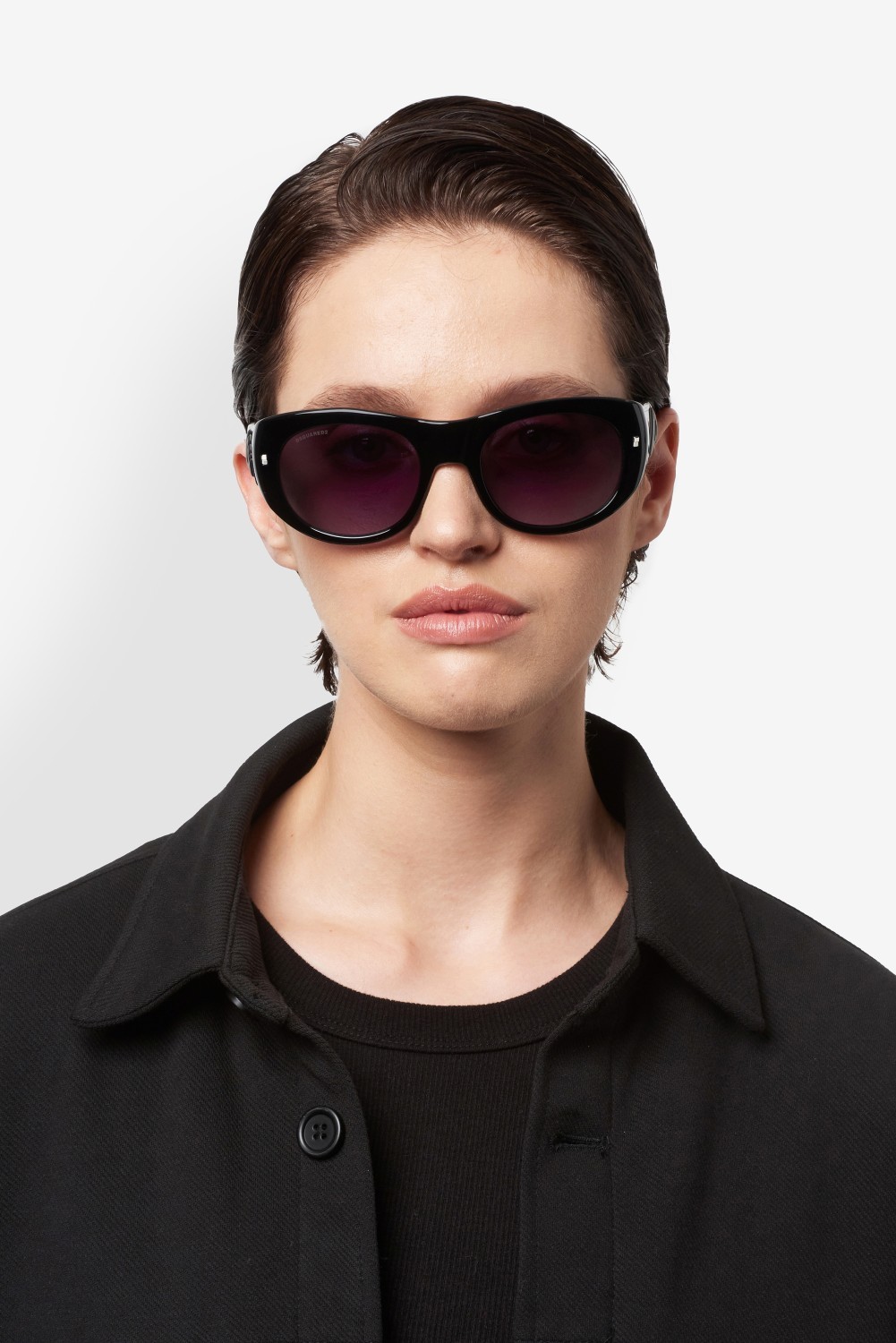 Occhiali da sole Dsquared2 Icon 0028/S 208429 807 9O colore black forma ovale lenti dark grey shaded