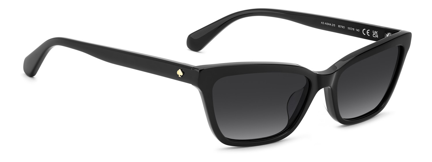 Occhiali da sole Kate Spade Ks Aisha 2/S 208434 807 9O colore black forma rettangolare lenti dark grey shaded