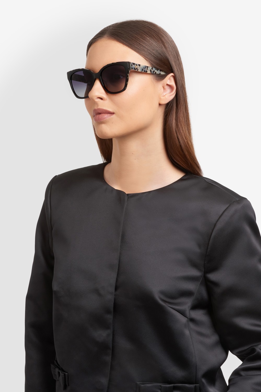 Sunglasses Kate Spade Ks Daesha 2/G 208436 TCB 9O color black white havana shape square lenses dark grey shaded