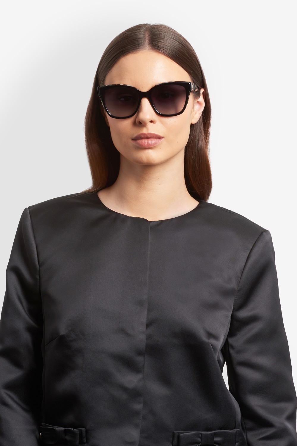 Sunglasses Kate Spade Ks Daesha 2/G 208436 TCB 9O color black white havana shape square lenses dark grey shaded