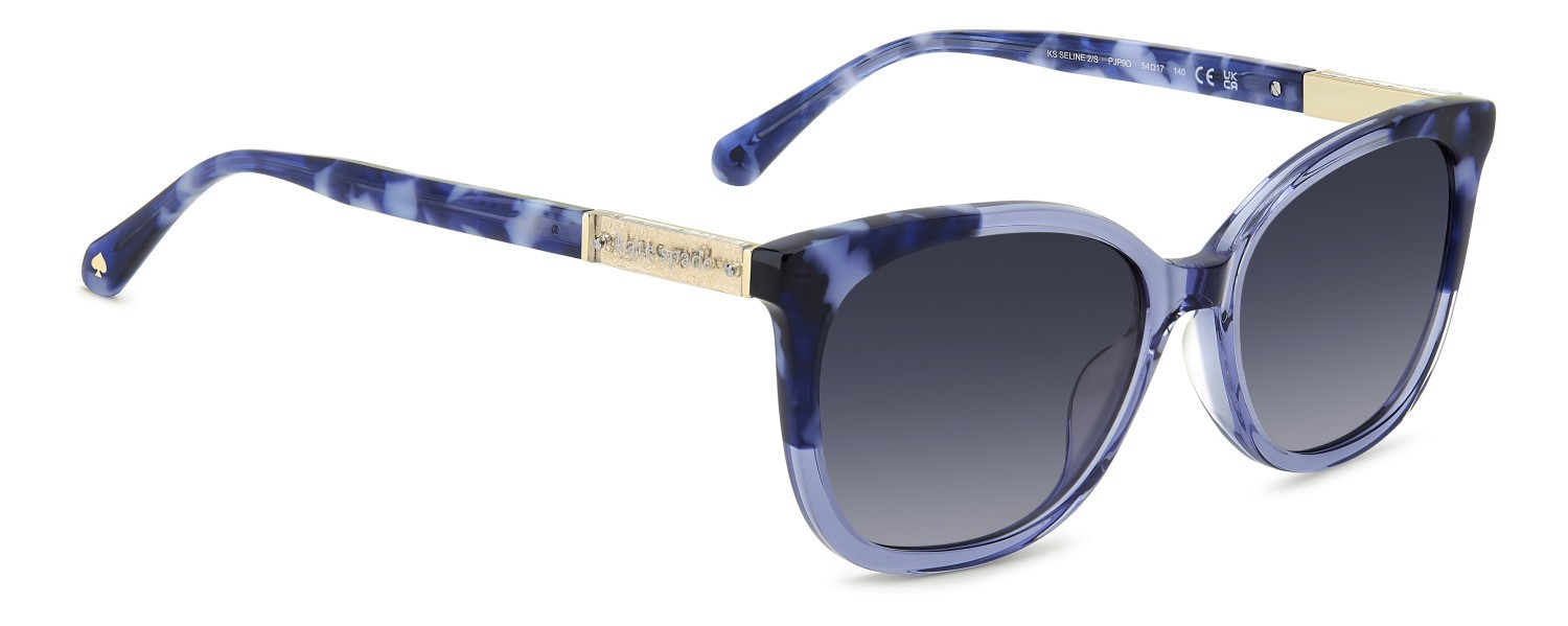 Occhiali da sole Kate Spade Ks Seline 2/S 208439 PJP 9O colore blue forma rettangolare lenti dark grey shaded