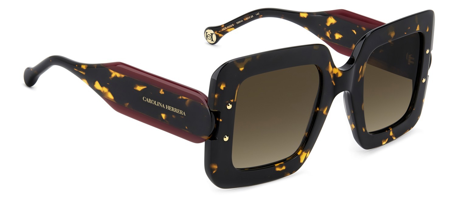 Occhiali da sole Carolina Herrera Her 0322/S 208447 086 HA colore havana forma quadrato lenti brown shaded