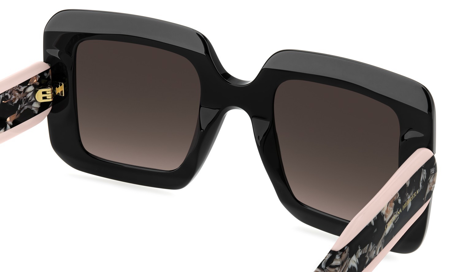 Occhiali da sole Carolina Herrera Her 0322/S 208447 3H2 HA colore black pink forma quadrato lenti brown shaded