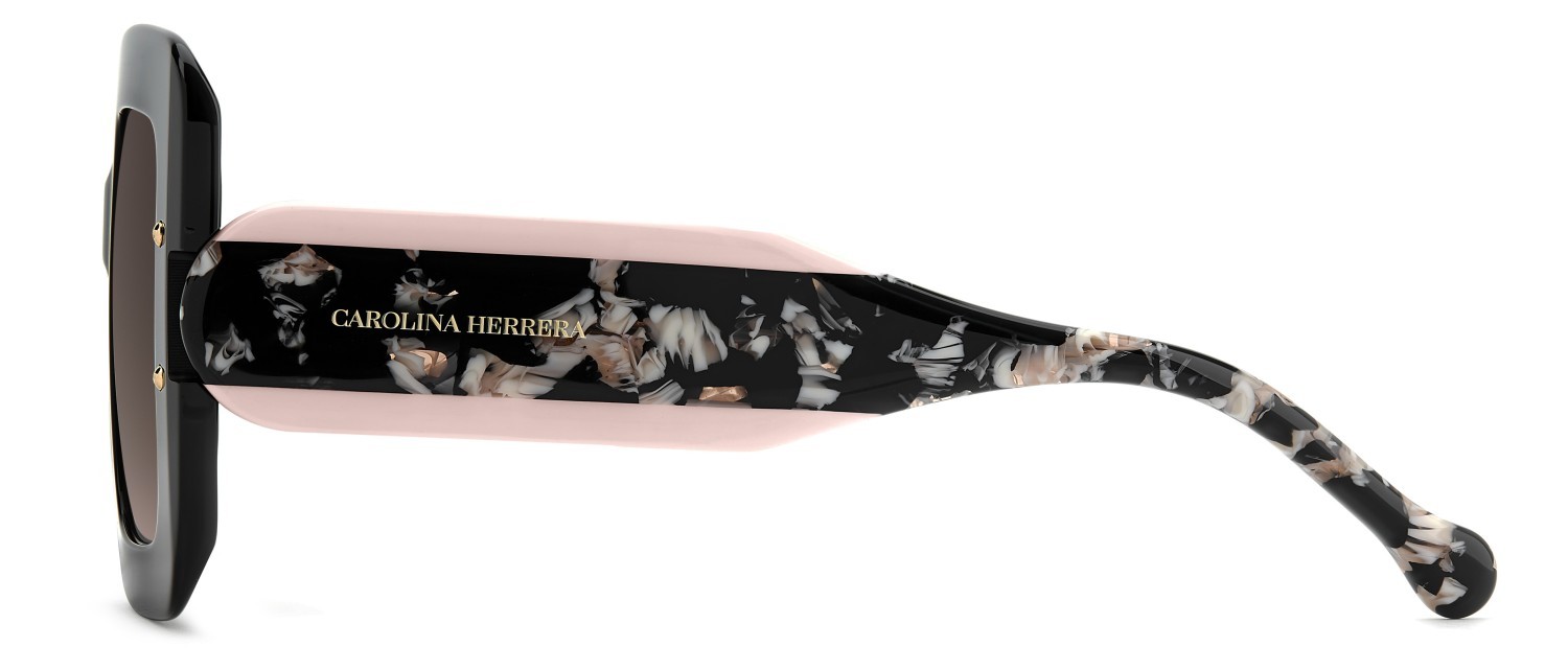 Occhiali da sole Carolina Herrera Her 0322/S 208447 3H2 HA colore black pink forma quadrato lenti brown shaded