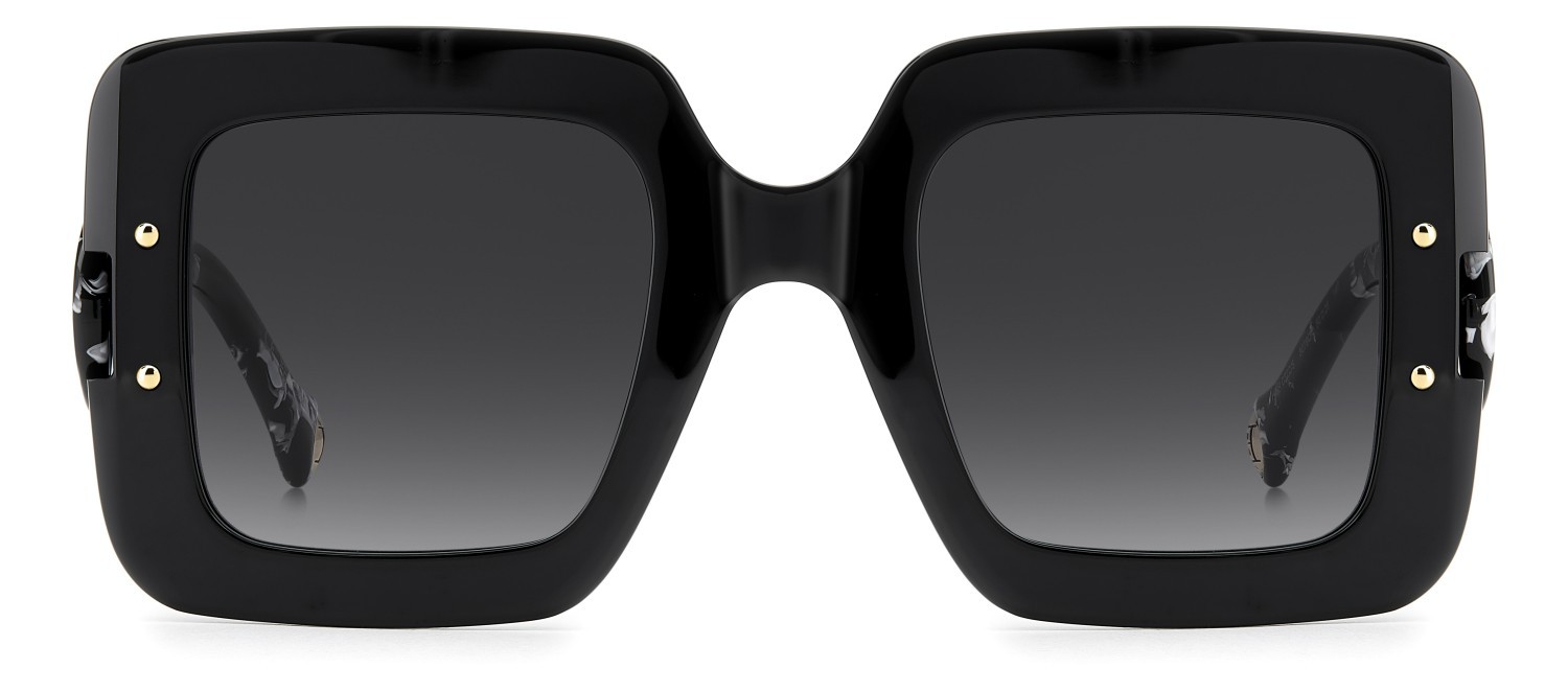 Occhiali da sole Carolina Herrera Her 0322/S 208447 807 9O colore black forma quadrato lenti dark grey shaded