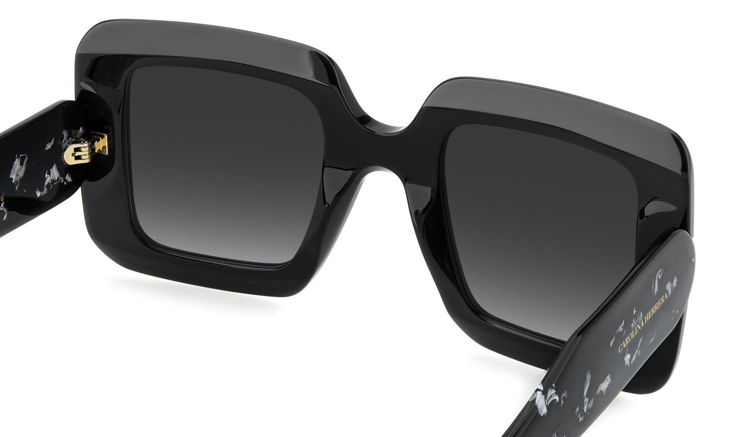 Occhiali da sole Carolina Herrera Her 0322/S 208447 807 9O colore black forma quadrato lenti dark grey shaded