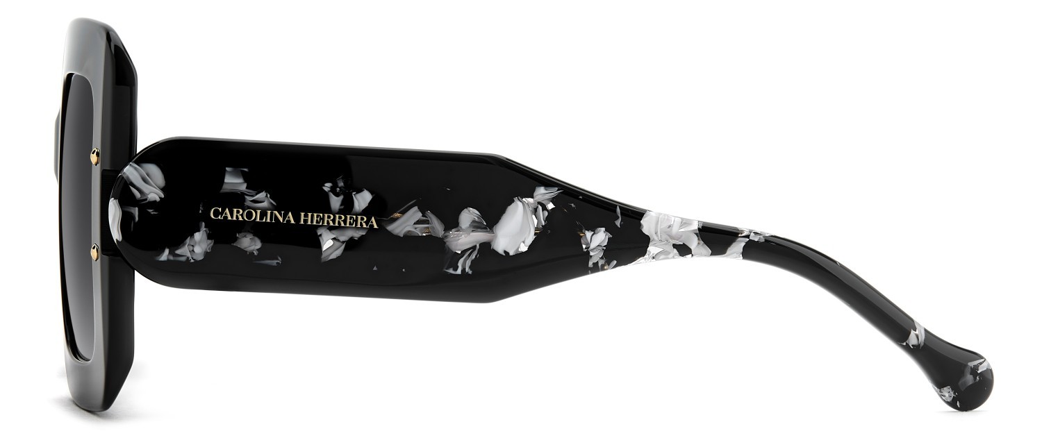 Occhiali da sole Carolina Herrera Her 0322/S 208447 807 9O colore black forma quadrato lenti dark grey shaded