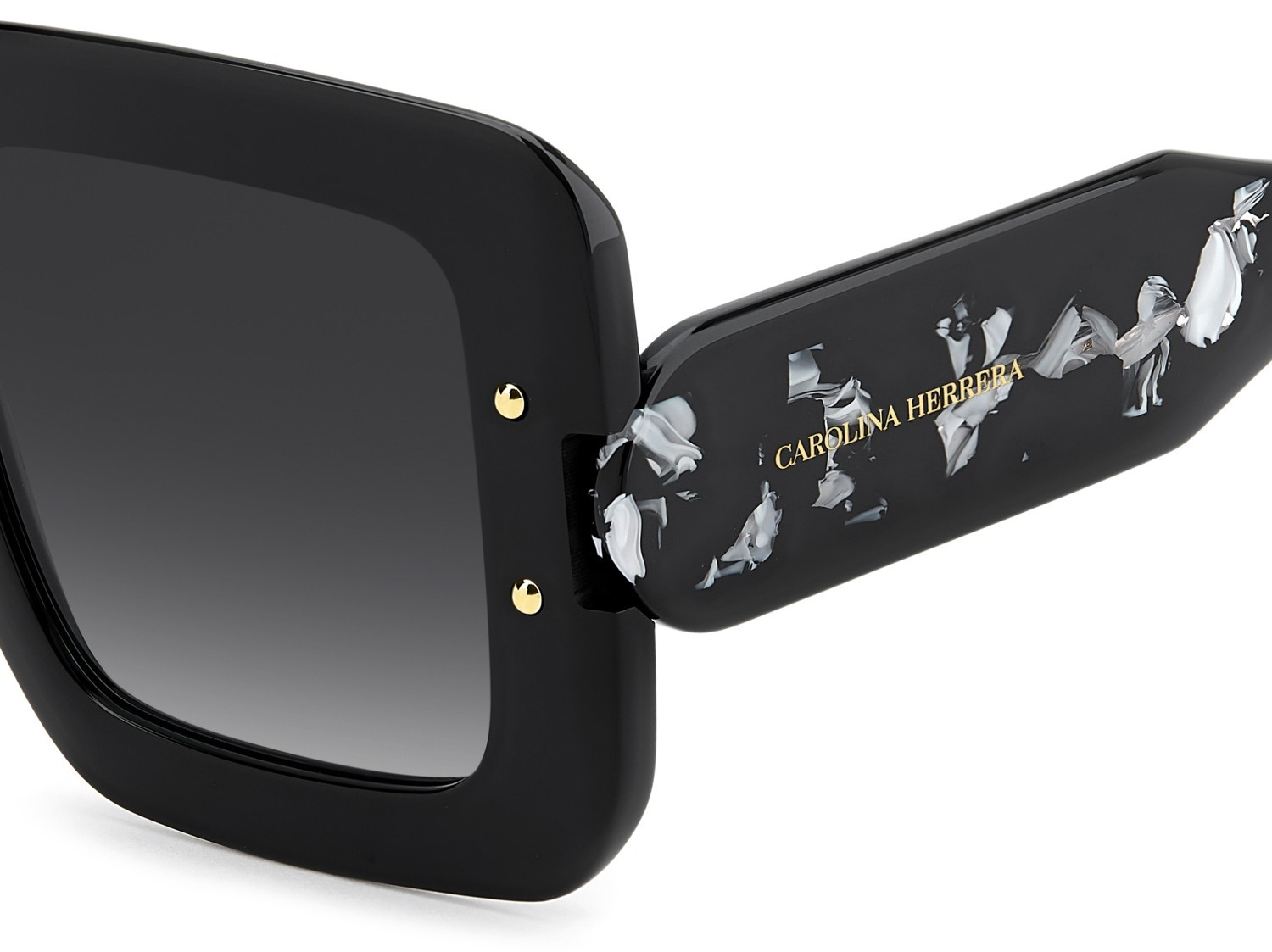 Occhiali da sole Carolina Herrera Her 0322/S 208447 807 9O colore black forma quadrato lenti dark grey shaded