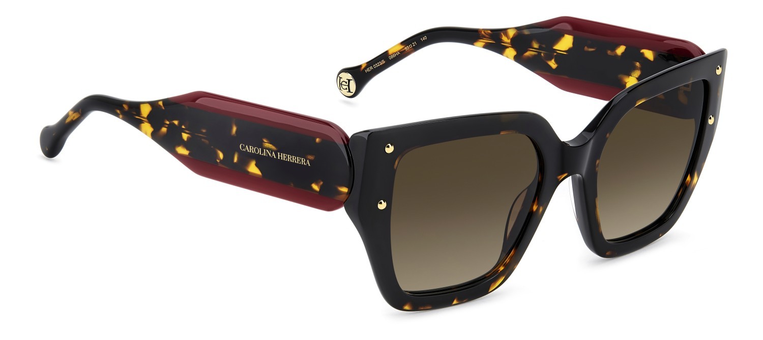 Occhiali da sole Carolina Herrera Her 0323/S 208448 086 HA colore havana forma quadrato lenti brown shaded