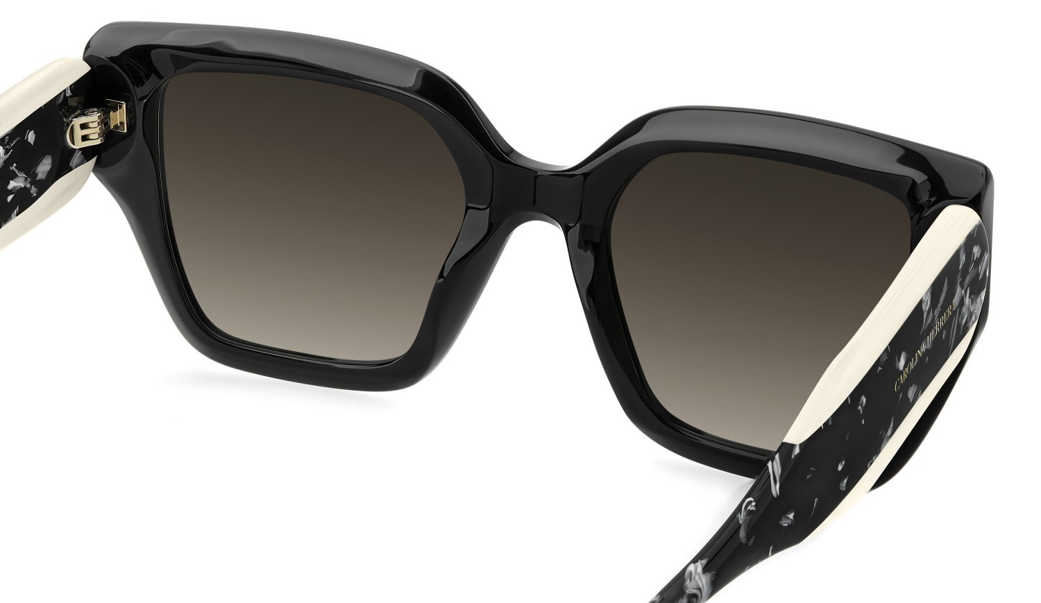 Occhiali da sole Carolina Herrera Her 0323/S 208448 80S HA colore black white forma quadrato lenti brown shaded