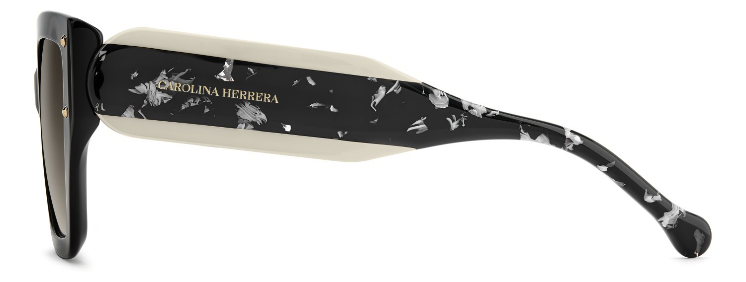 Occhiali da sole Carolina Herrera Her 0323/S 208448 80S HA colore black white forma quadrato lenti brown shaded