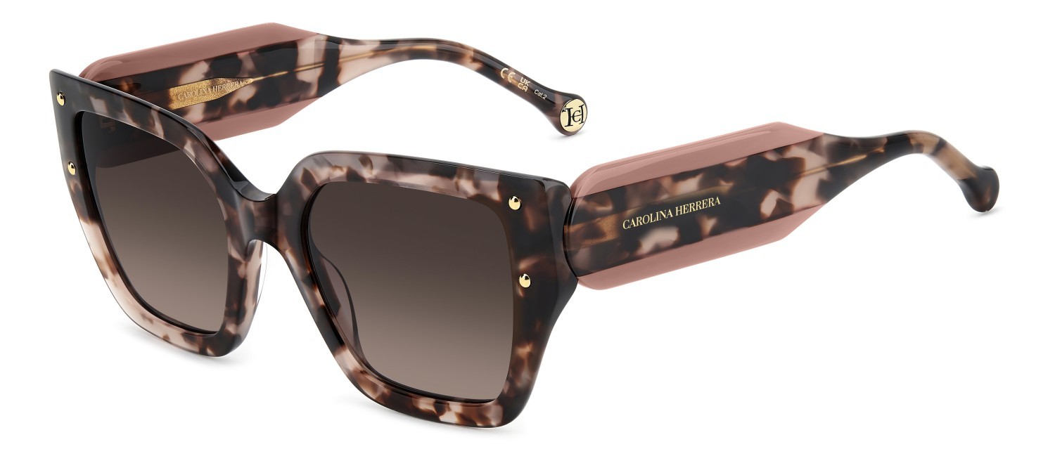 Occhiali da sole Carolina Herrera Her 0323/S 208448 HT8 HA colore pink havana forma quadrato lenti brown shaded