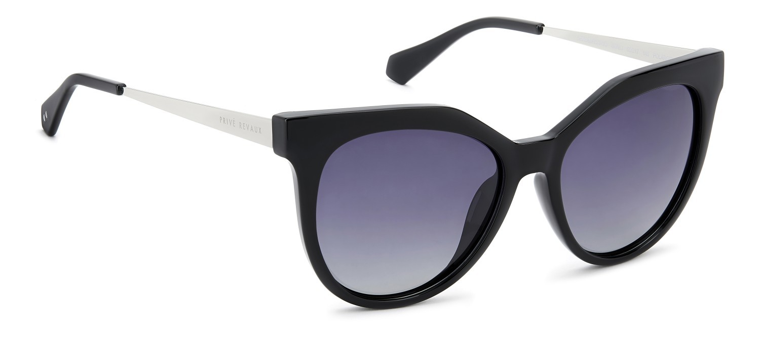 Sunglasses Privé Revaux Chromatic/G 208453 807 WJ color black shape round lenses grey shaded polarized