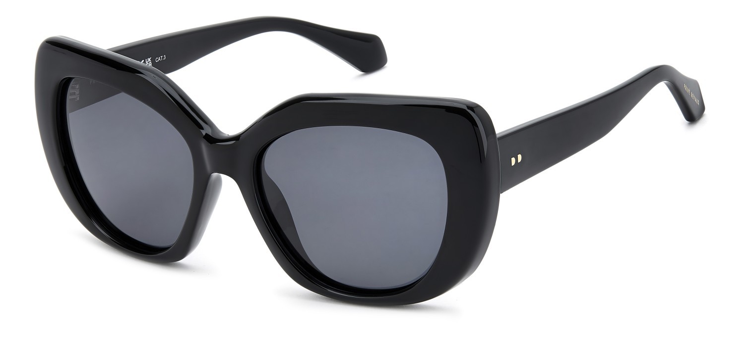 Sunglasses Privé Revaux Pleaser/G 208454 807 M9 color black shape square lenses grey polarized