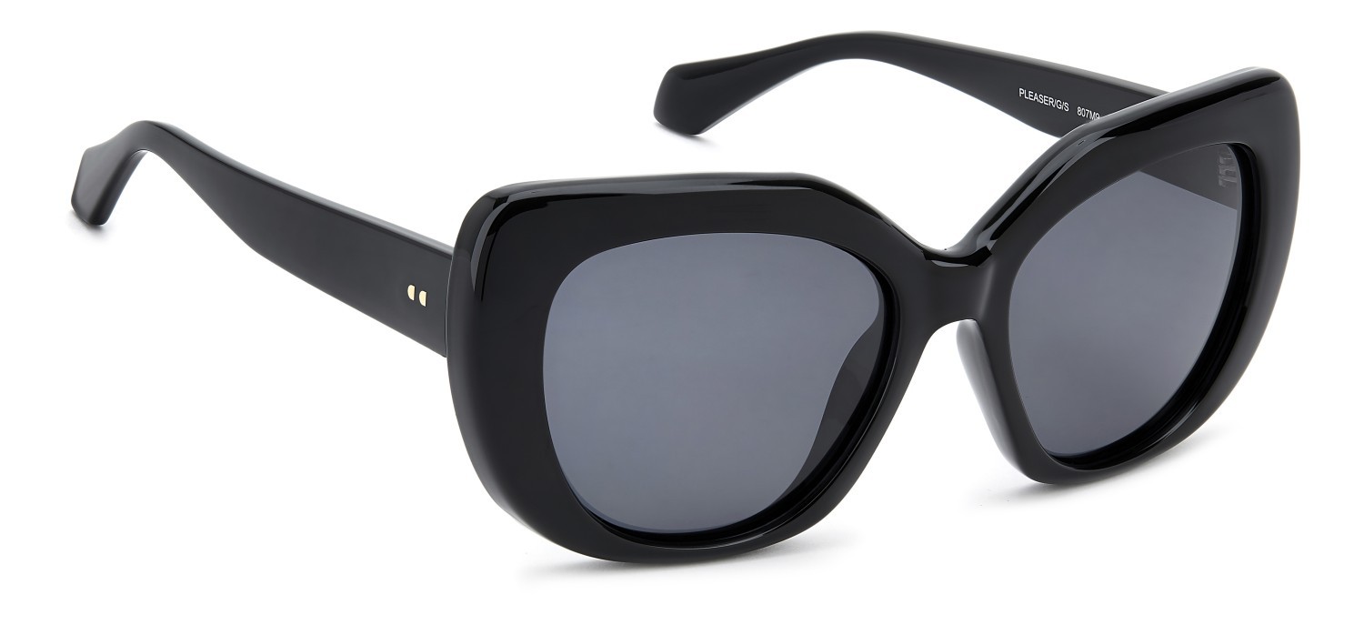 Sunglasses Privé Revaux Pleaser/G 208454 807 M9 color black shape square lenses grey polarized
