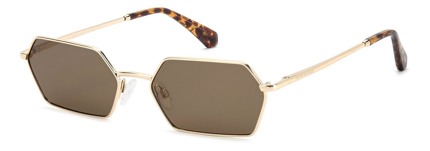 Sonnenbrillen Privé Revaux So Julia/G 208456 06J SP farbe gold havana form rechteckig gläser bronze polarized